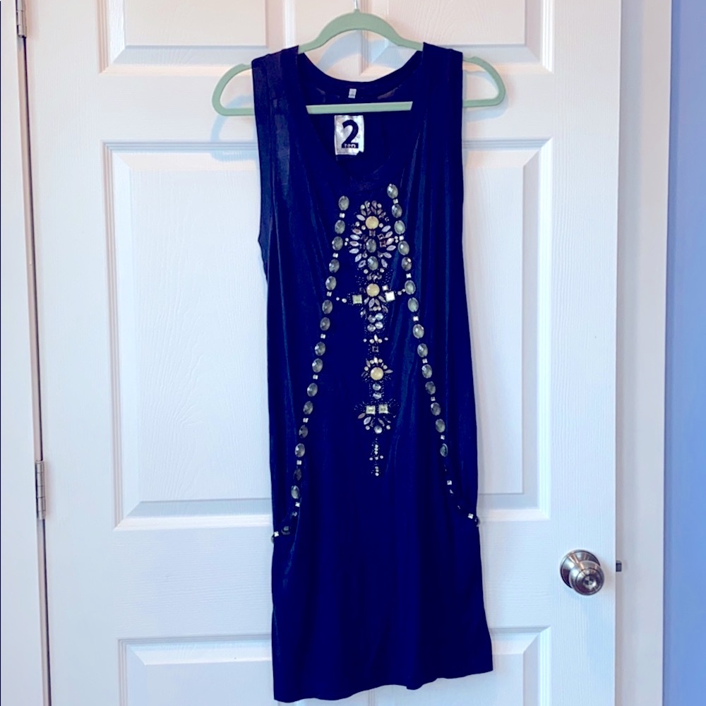 Beautiful blue beaded dress size small